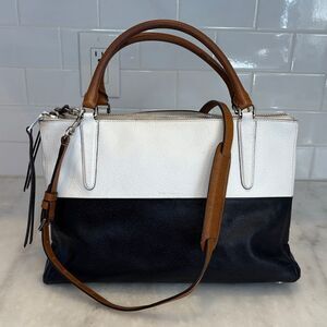 Coach Bag Purse Handbag Leather Borough Colorblock Pebbled Crossbody Satchel Bag